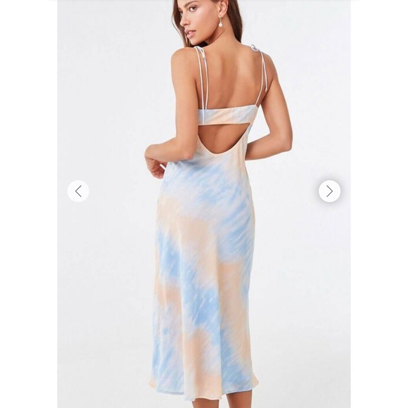 Forever 21 Silky Watercolor Cami Midi Dress - NWT - Picture 2 of 9